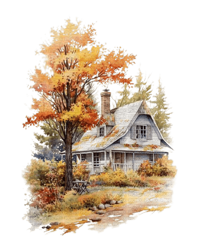 Осенний пейзж - ilmainen png