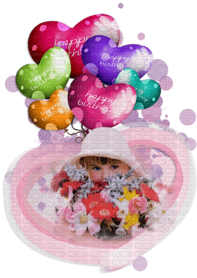 Kaz_Creations Deco Baby Enfant Child Girl Balloons Happy Birthday - besplatni png