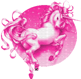 La licorne rose - Gratis animerad GIF