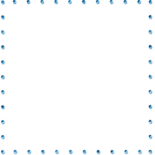 Blue Glitter Beads Frame - Free PNG