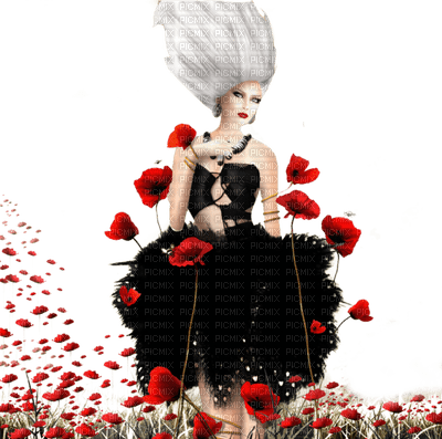 loly33 poppy coquelicot femme - gratis png