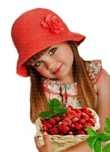 girl with strawberry by nataliplus - png gratuito