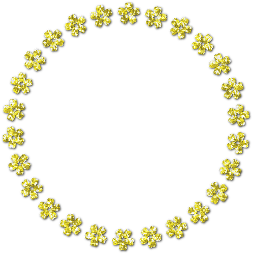 Circle.Flowers.Frame.Yellow - PNG gratuit