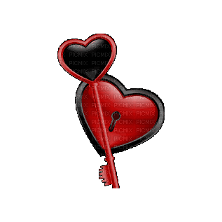 Coeur Rouge Noir Clée:) - GIF animé gratuit