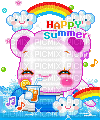happy summer bear - GIF animé gratuit