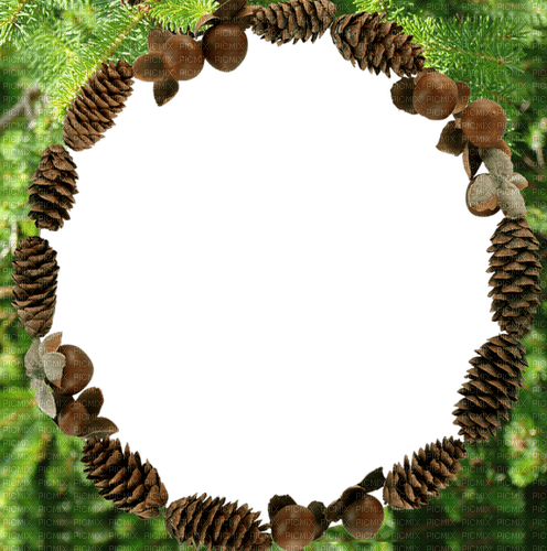 Pinecone.Cadre.Frame.Round.Victoriabea - png ฟรี