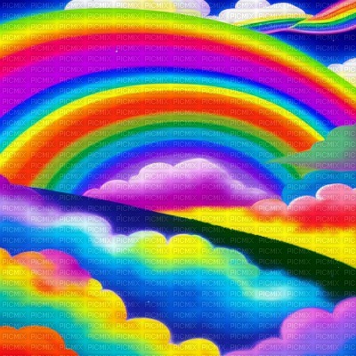 Rainbow and Rainbow Clouds - бесплатно png