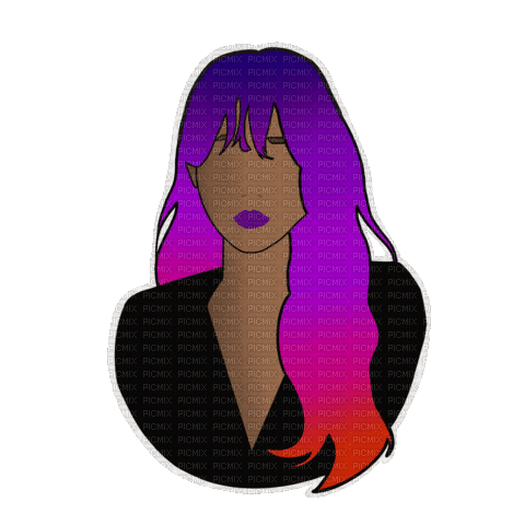 woman with purple hair - Zdarma animovaný GIF