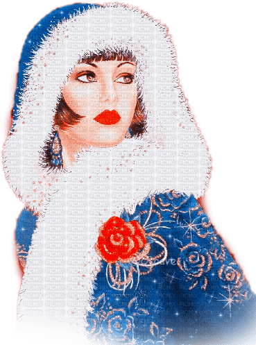 soave woman vintage art deco winter christmas - png ฟรี