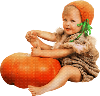 Kaz_Creations Baby Enfant  Child With Pumpkin - darmowe png