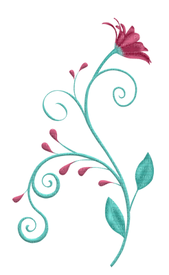 kikkapink deco ornament pink teal flower - 無料png