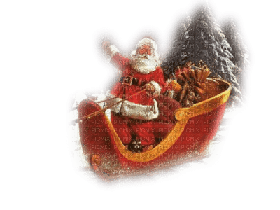 Kaz_Creations Christmas Santa 🎅 Claus On Sleigh - 無料png