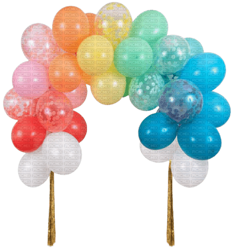 rainbow balloon arch - Free PNG