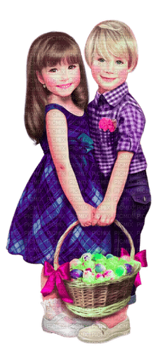 Easter.Children.Purple - Free PNG