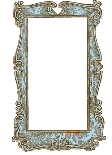 Vintage Comic Frame Ornament rectangle blue - ingyenes png