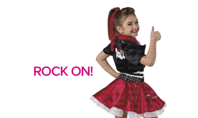 Kaz_Creations Child Girl Text Rock On Costume - 無料png