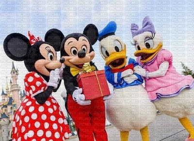 image encre couleur Minnie Mickey Disney anniversaire dessin texture effet edited by me - ücretsiz png