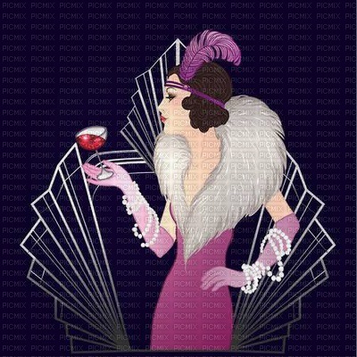 Art Deco woman bp - 免费PNG