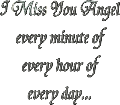 Kaz_Creations Logo Text I Miss You Angel every minute of every hour of every day - GIF animé gratuit