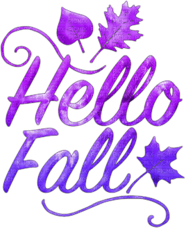 soave text autumn hello fall deco purple - png ฟรี