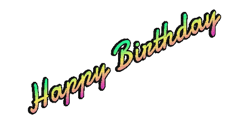 Happy birthday text colorful - GIF animé gratuit