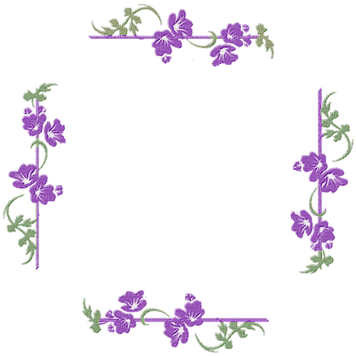 frame-purple-flowers - Free PNG