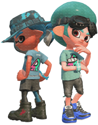 inkling and octoling - png ฟรี