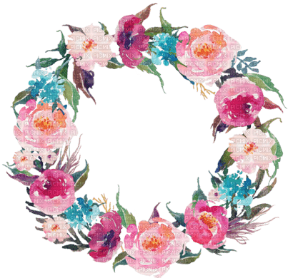 loly33 frame fleur aquarelle - PNG gratuit