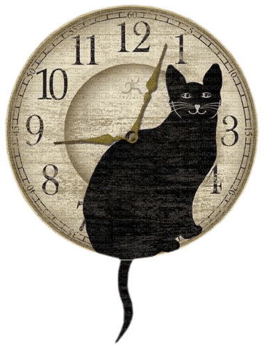 dolceluna deco cat clock - png gratis