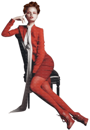 woman femme fashion red rouge - PNG gratuit