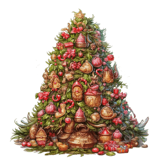 christmas tree vintage red - PNG gratuit