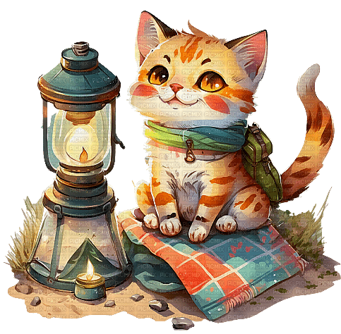 Camping - Cat - darmowe png