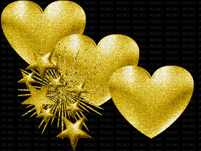 corazones dorados - Darmowy animowany GIF