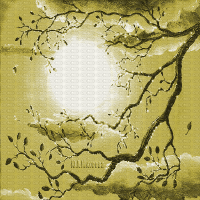 Y.A.M._Japan landscape background  yellow - Δωρεάν κινούμενο GIF