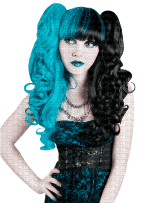 woman blue hair bp - 無料png