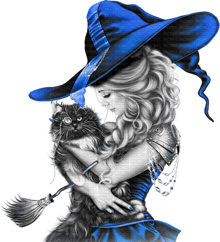 soave woman halloween witch cat fashion  black - PNG gratuit