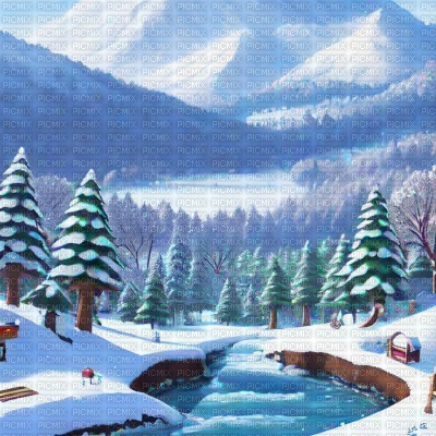 Winter Forest and Mountains - gratis png