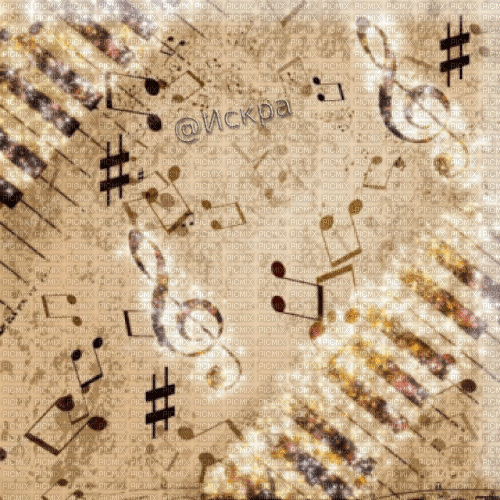 music notes background vintage paper - Free animated GIF