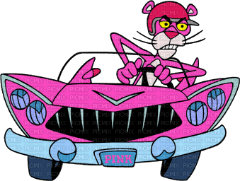 Pink panther rage driver - GIF animado gratis