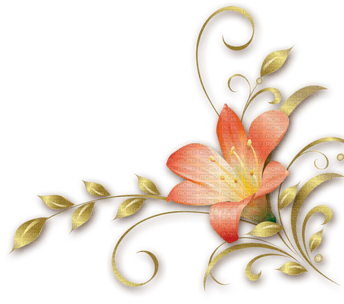 orange lily border - δωρεάν png