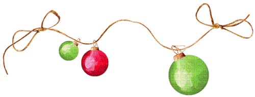Ornaments.Green.Red - zadarmo png