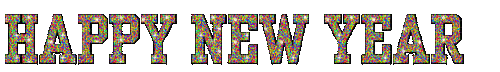Happy New Year.Text.Animated.Rainbow - Ingyenes animált GIF