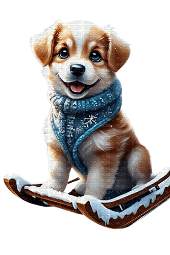 loly33 chien luge hiver - PNG gratuit