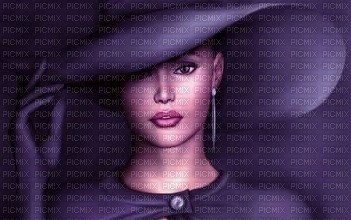 image encre couleur femme visage chapeau edited by me - bezmaksas png