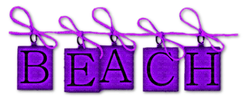 Beach.Text.Purple - PNG gratuit