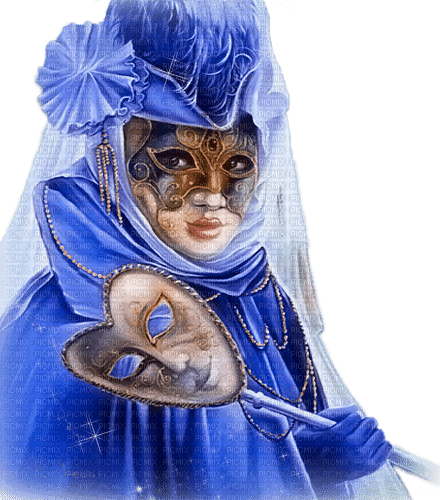 soave woman mask carnival venice blue brown - δωρεάν png