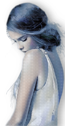Woman Blue White - Bogusia - PNG gratuit