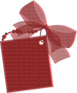 Kaz_Creations Deco Red Scrap Colours Ribbons Bows Tag - PNG gratuit