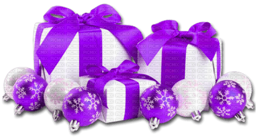 Christmas.Presents.White.Purple - PNG gratuit