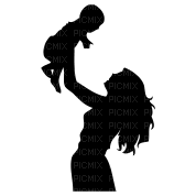 maman bebe mom and baby silhouette - png gratuito